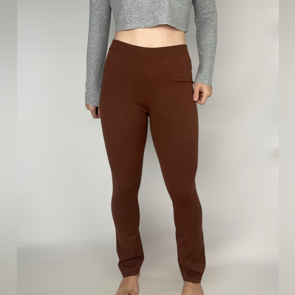SUNDAY BEST Ellie Ribbed Stretch Pant High Waisted Slim Leg Casual Lounge